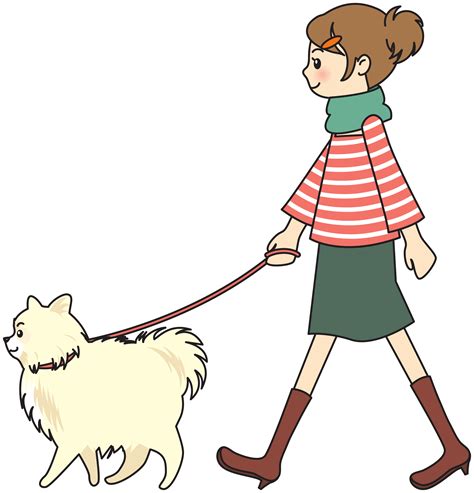 clipart walking a dog